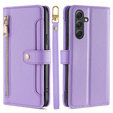 Klopové pouzdro pro Samsung Galaxy A54 5G, Wallet Zipper Pocket, fialové