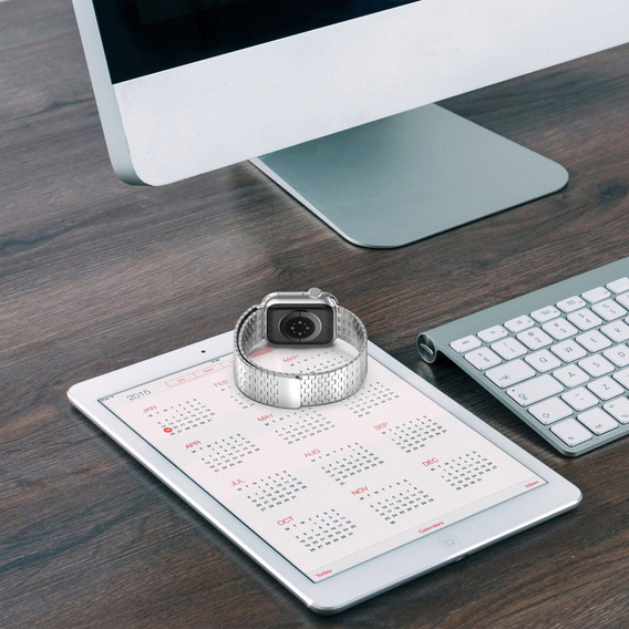 Ocelový náramek pro Apple Watch 1/2/3/4/5/6/7/8/SE/ULTRA 42/44/45/49 MM - stříbrný