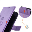 Klopové pouzdro pro Motorola Moto E14, Butterfly, fialové