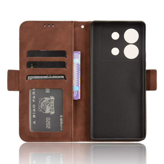Klopové pouzdro pro Infinix Zero 30 5G, Card Slot, hnědé