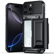 Pevné pouzdro TPU + PC s místem na kartu, černé pro iPhone 16 Pro Max