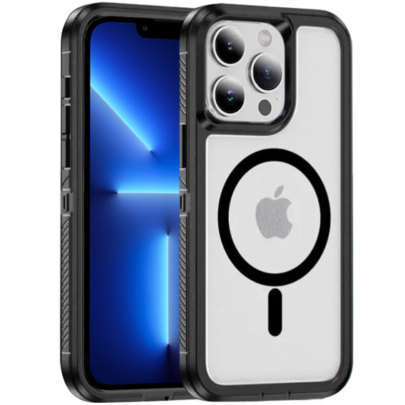 Pouzdro s rámečkem pro iPhone 13 Pro Max, pro MagSafe, transparentní / černé
