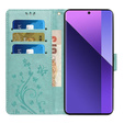 Klopové pouzdro pro Xiaomi Redmi Note 13 Pro+, Butterfly, světle modré