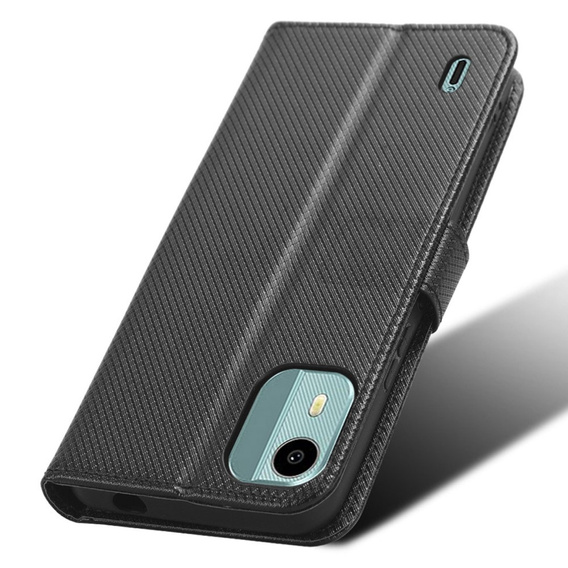 Klopové pouzdro pro Nokia C12 4G, Wallet Smart Magnet, černé