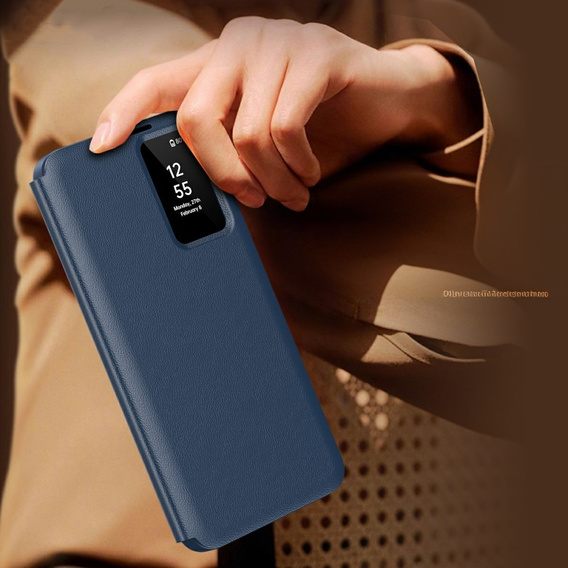 Flipové pouzdro pro Samsung Galaxy S25 Edge, Smart View Wallet, modré