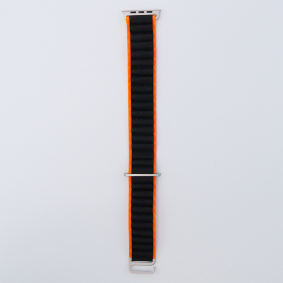 Nylonový řemínek pro Apple Watch 1/2/3/4/5/6/7/8/SE/ULTRA 42/44/45/49 mm, oranžový / černý