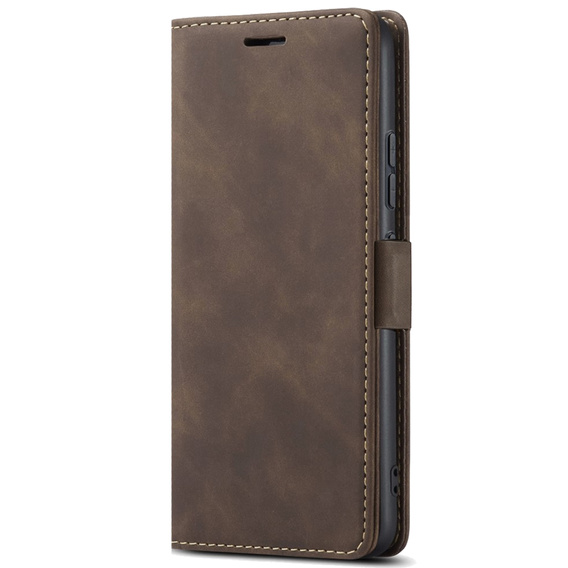 Pouzdro pro Samsung Galaxy A14 4G/5G, ERBORD Vintage peněženka s klopou, káva