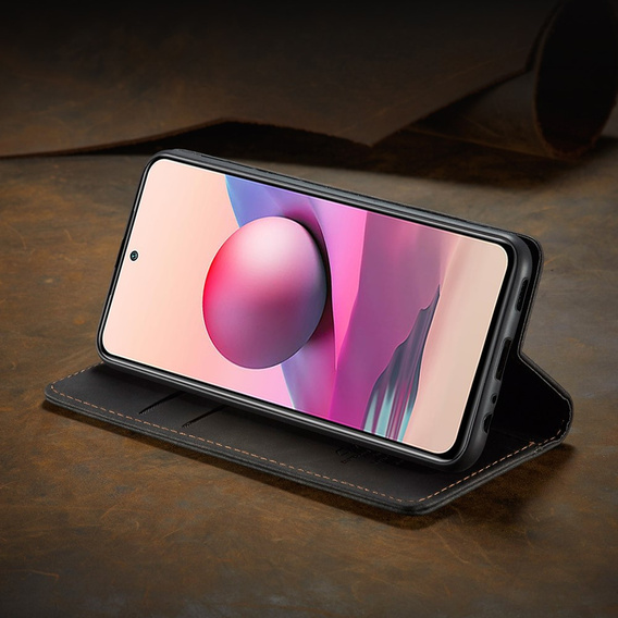 Pouzdro CASEME pro Xiaomi Redmi Note 10 / 10S, Leather Wallet Case, kaštanové