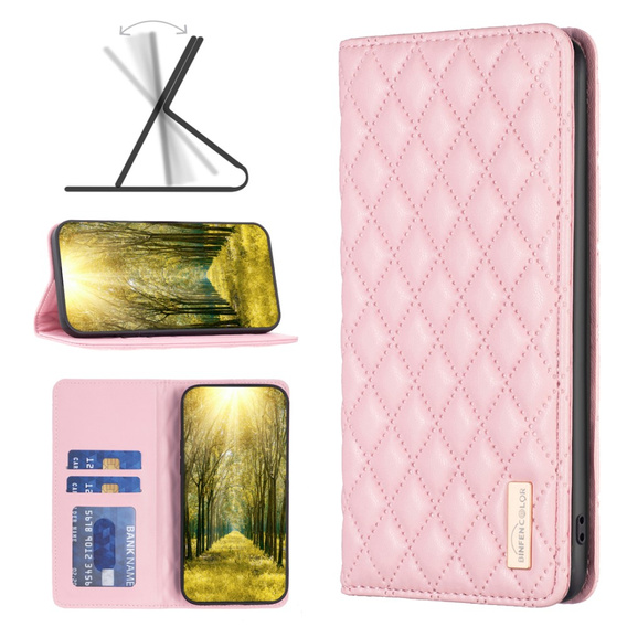Klopové pouzdro pro Xiaomi Redmi Note 13 5G, Wallet, BINFEN COLOR, růžové