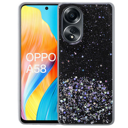 Pouzdro pro Oppo A58 4G, Glittery, černé