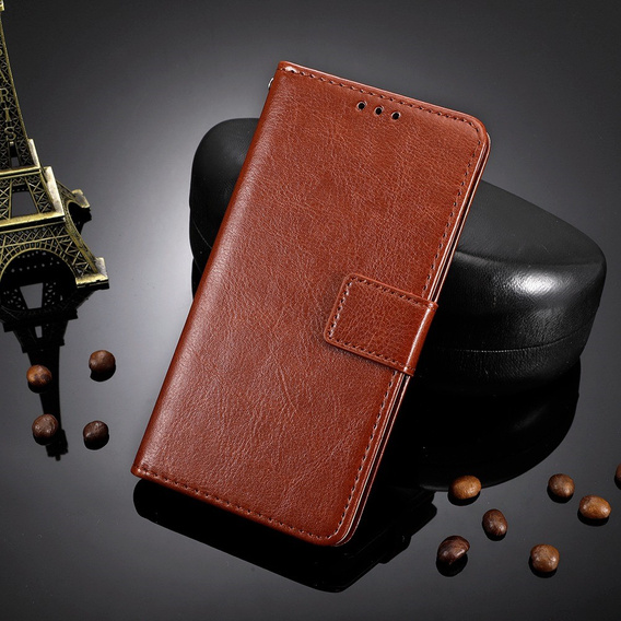 Klopové pouzdro pro Oppo A78 4G, Crazy Horse Wallet, hnědé