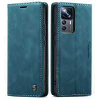 Pouzdro CASEME pro Xiaomi 12T / 12T Pro, Leather Wallet Case, tyrkysové