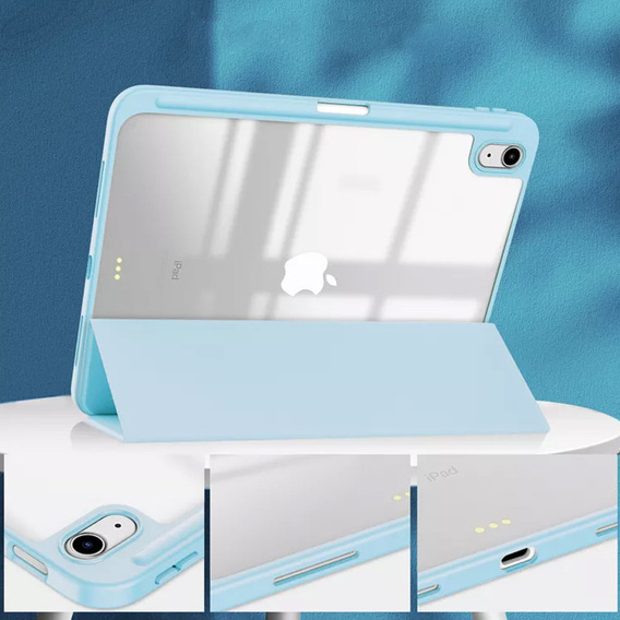Pouzdro pro iPad 10.9 2022 10 Gen, Smartcase Hybrid, se slotem na stylus, modré