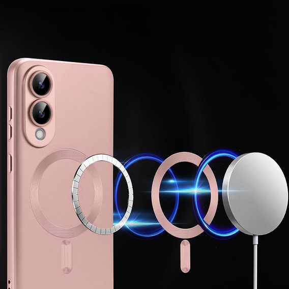 Pouzdro pro Samsung Galaxy S25 Edge, ColorMag, pro MagSafe, růžové + tvrzené sklo 9H