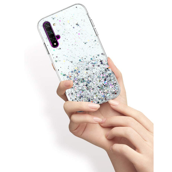 Pouzdro pro Huawei Nova 5T/Honor 20, Glittery, průhledné