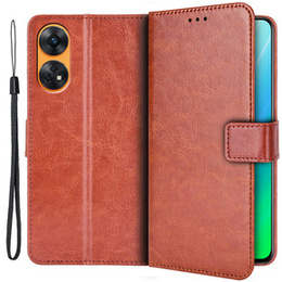 Klopové pouzdro pro Oppo Reno8 T, Wallet, hnědé