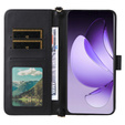 Flipové pouzdro pro Oppo Reno 13 Pro 5G, Crossbody Leather Wallet, černé