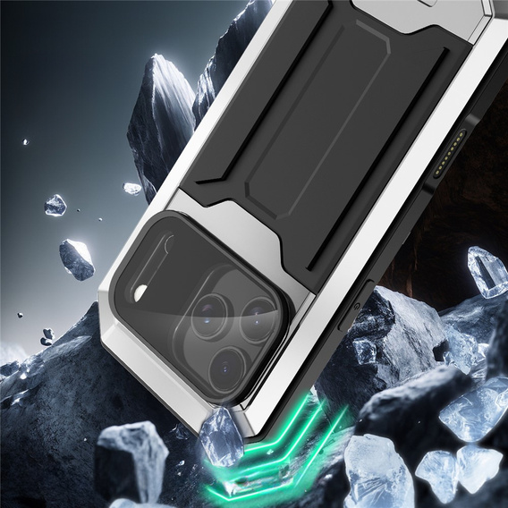 Pevné pouzdro R-JUST s krytem displeje a stojánkem pro iPhone 17 Pro