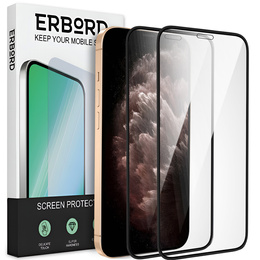 2x tvrzené sklo pro iPhone 12 Pro Max, ERBORD 3D pro celý displej