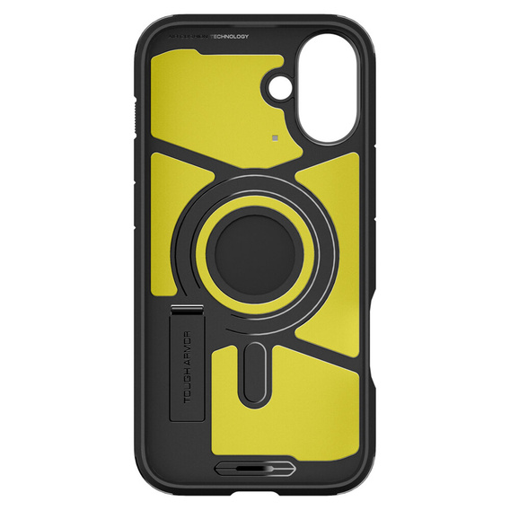 Pouzdro Spigen pro iPhone 16, Tough Armor Mag MagSafe, černé + 9H tvrzené sklo