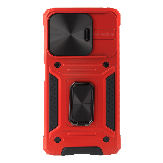 Pancéřové pouzdro pro Xiaomi Redmi Note 13 5G, CamShield Slide, červené + tvrzené sklo 9H