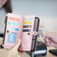Pouzdro CASEME pro Samsung Galaxy A56 5G, RFID Leather Wallet, s popruhem přes rameno, růžové