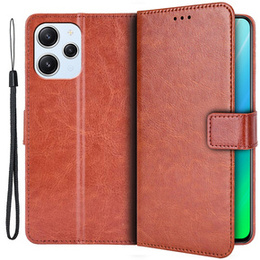 Klopové pouzdro pro Xiaomi Redmi 12, Crazy Horse Wallet, hnědé