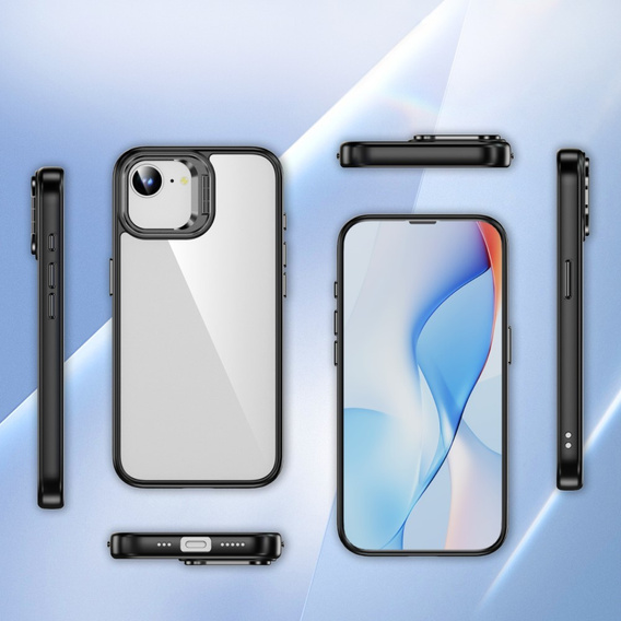 Pouzdro pro Iphone 16E, Kickstand Frame, transparentní / černé