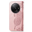 Klopové pouzdro pro Xiaomi Redmi A3, Butterfly, růžové rose gold