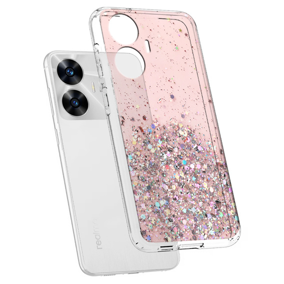 Pouzdro pro Realme C55, Glittery, růžové