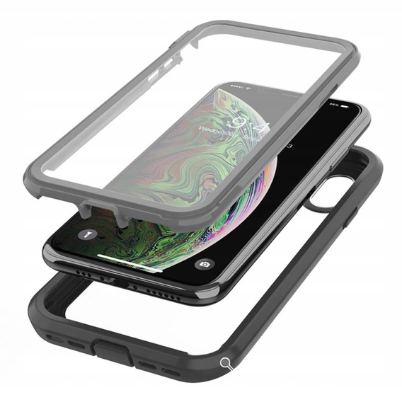 Pouzdro pro iPhone X/XS, Shockproof, s fólií, černé