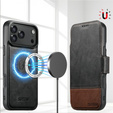 Flipové pouzdro 2 v 1 pro iPhone 17 Pro Max, SUTENI, pro MagSafe, černé