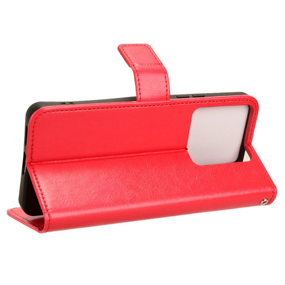Klopové pouzdro pro Xiaomi Redmi Note 13 Pro 5G, Crazy Horse Wallet, červené