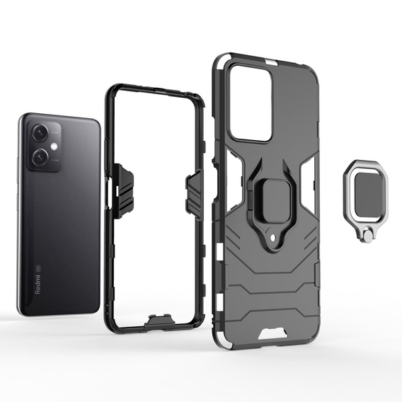 Pouzdro pro Xiaomi Redmi Note 12 5G / POCO X5 5G, Kickstand Ring, černé