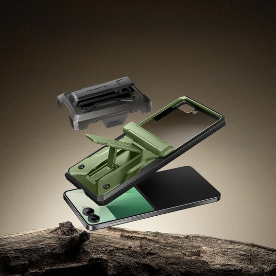 Pouzdro Tongate MECH s MagSafe pro Samsung Galaxy Z Flip7 FE / Z Flip6, zelené