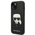 Pouzdro Karl Lagerfeld pro iPhone 14 Plus, Saffiano Karl's Head Patch, černé