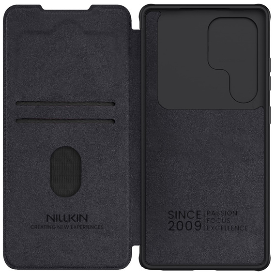 Flipové pouzdro NILLKIN pro Samsung Galaxy S25 Ultra, CamShield Qin Pro, kůže, černé
