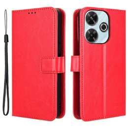 Klopové pouzdro pro Xiaomi Redmi 13, Crazy Horse Wallet, červené