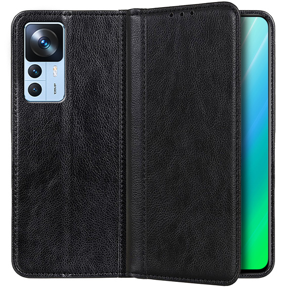 Pouzdro pro Xiaomi 12T / 12T Pro, Wallet Litchi Leather, černé