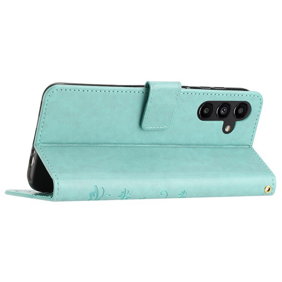 Klopové pouzdro pro Samsung Galaxy A55 5G, Wallet, Butterfly, fialové