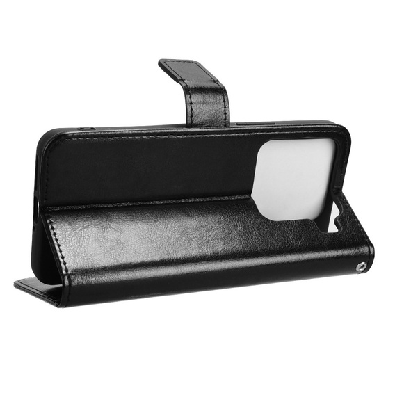 Klopové pouzdro pro Xiaomi 15, Crazy Horse Wallet, černé