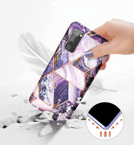 Pouzdro pro Samsung Galaxy S20 FE, Suritch Full Body Marble, fialové