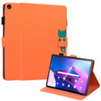 Pouzdro pro Lenovo Tab M10 Plus 10.6 Gen 3, s klopou, animal, oranžové