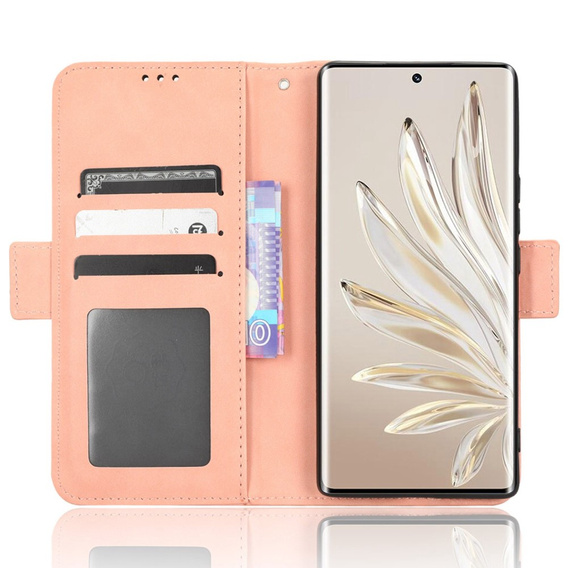 Klopové pouzdro pro Honor 70 5G, Card Slot, růžové