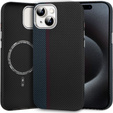 Pouzdro pro iPhone 15, Carbon Fiber MagSafe, černá / modrá