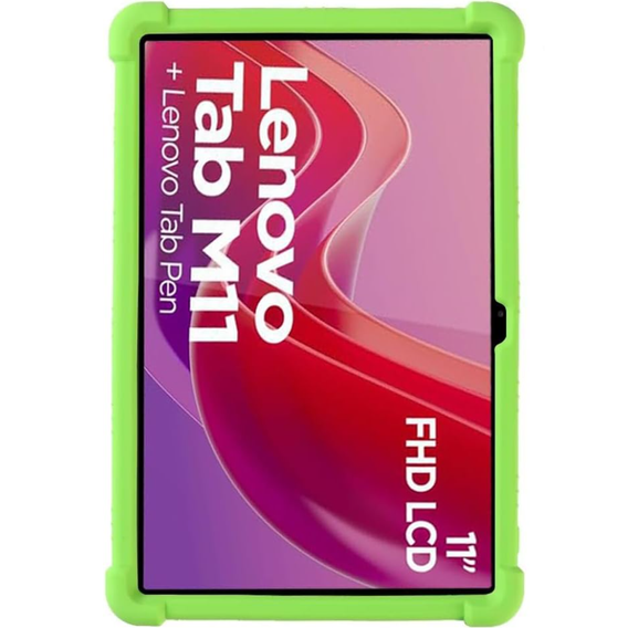 Silikonový obal pro Lenovo Tab M11, Impact, pancéřovaný, zelené