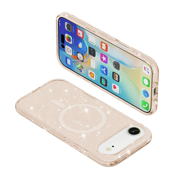Pouzdro pro iPhone Air, pro MagSafe, třpytivé, průsvitně zlaté