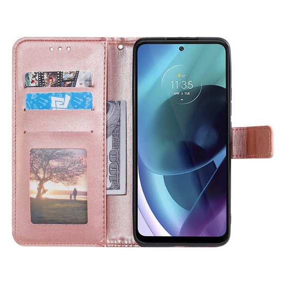 Klopové pouzdro pro Motorola Moto G71 5G, Mandala, modré
