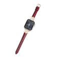 Kožený řemínek pro Apple Watch 1/2/3/4/5/6/7/8/SE/Ultra 42/44/45/49 mm, vínový