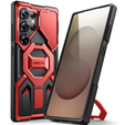 Pouzdro pro Samsung Galaxy S25 Ultra, Tongate MECH MagSafe Series, černé + Tvrzené sklo 9H